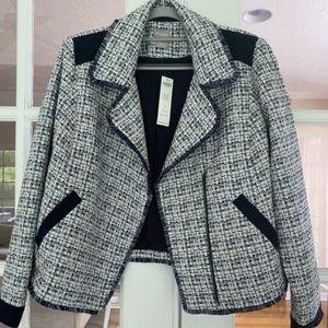 Chico's Moto Tweed Jacket in Classic Navy Size 1 (8/10) - NWT